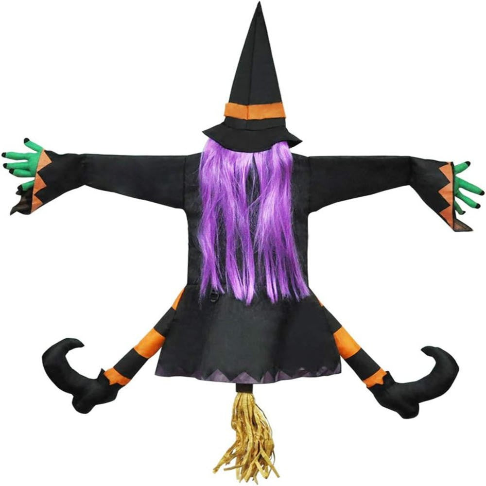 Halloween Crashing Witch Into Tree Outdoor Decoration Classic Flying Witch Pendant Decor for Yard Lawn Patio Porch Decorations