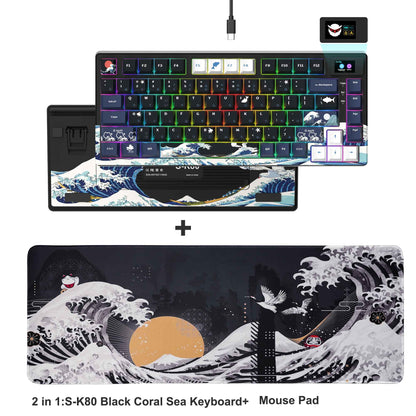 Teclado Gamer Mecânico Womier S-K80 75% com Display OLED Colorido Hot Swap Gasket Mount RGB Teclado Personalizado