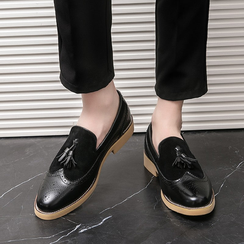 Men Business Dress Casual Fashion Elegant Formal ShoesSlip-on Evening Dress Loafers Party Tassel Leather Shoes Wedding Shoes