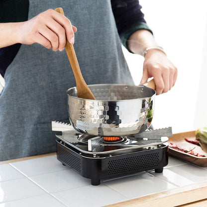 Panela de Aço Inoxidável com Tampa Cabo de madeira maciça com gancho Panela multiuso com bicos para servir, Caldeirão, Panela de cozinha