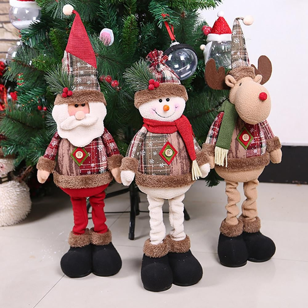 Christmas Dolls Tree Decor Standing Santa, Snowman and Reindeer Figurines  for Home Decor Birthday Gifts Merry Christmas