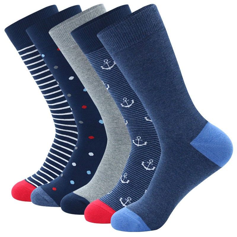 5 Pairs Mens Dress Socks Plus large Size?High Quality Combed Cotton Crew Socks?Black Cool Argyle Breathable Casual Socks for men