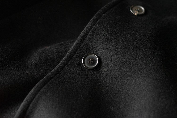 Mauroicardi Autumn Winter Long Warm Black Trench Coat Men Single Breasted Luxury Wool Blends Overcoat 2022 High Quality Clothing