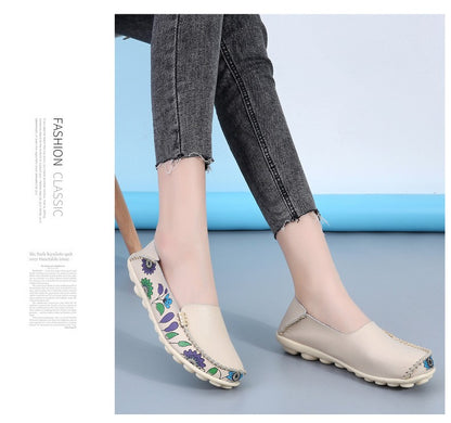 New Moccasins Women Flats Spring Female Leather Loafers Slip on Ballerina Women Casual Shoes Zapatos Mujer Plus Size 35-46