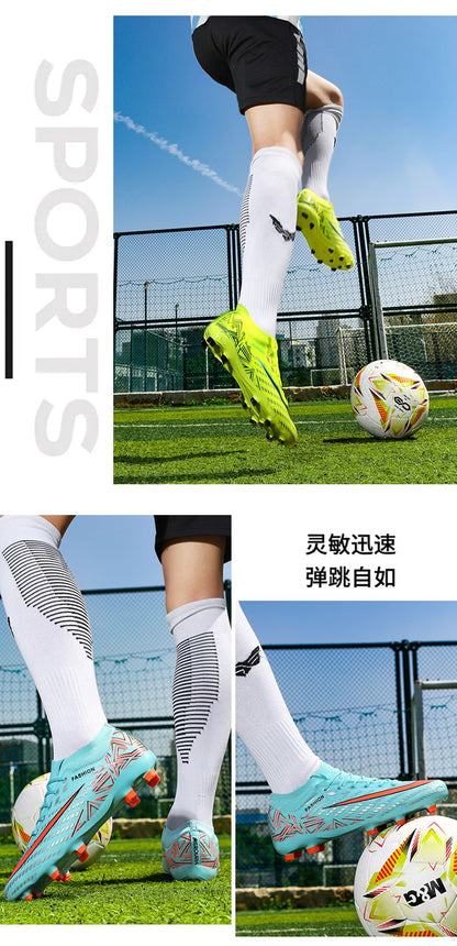 New Men Football Boots Futsal High-quality Mid-top Soccer Shoes Match Non-Slip Cleats Sneakers Indoor Hot-selling FG/TF