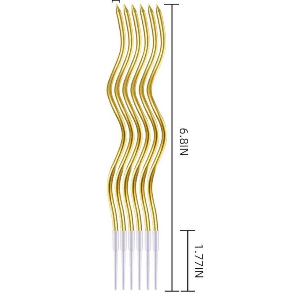 6/12/48pcs Birthday Candles Spiral Cake Candles  Long Thin Cake Candles For Wedding Party And Cake Decoration