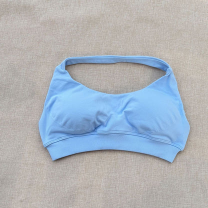 DF halter Neck Woman Sports Crop Bra  Comfortable gym bra Running Bra workout Sportswear