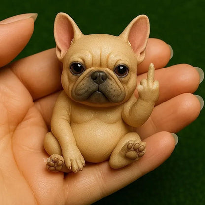 Funny Animal Middle Finger Statue - Cute Resin Mini Sculpture for Desk, Perfect Offices Prank Home Decor Modern Style Figurines