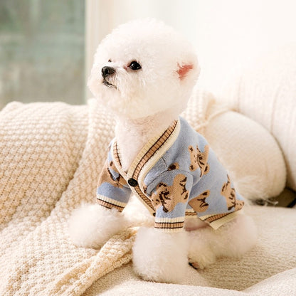 Roupas de luxo para cães, Chihuahua, suéter listrado, Bichon Frise, cachorro, gato, casaco quente, acessórios para cães e gatos, roupinhas para animais de estimação