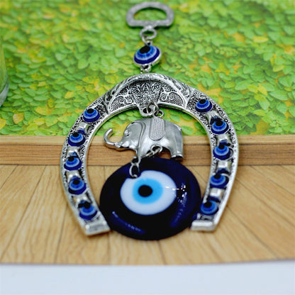 Pingente Criativo para Carro Elefante Liga Resina Vidro Lindo Olho Azul Amuleto da Sorte Decoração Ornamento Acessórios Automotivos