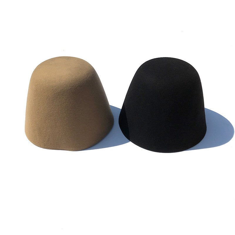 High Quality Wool Fisherman Hat Solid Color Bucket Hats Retro Bell-shaped Basin Cap For Woman Autumn Winter Warm Sun Visors Caps