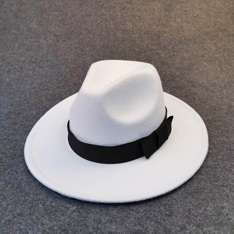 Topi Fedoras Musim Dingin Topi Jazz Klasik Felt Topi Fedora Panama Kasual untuk Pesta Putih chapeau luxe chapeu panama masculino