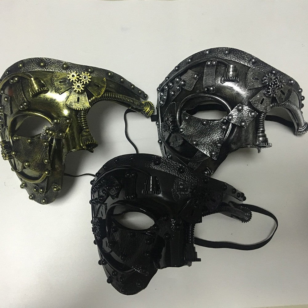 Steampunk  Phantom Masquerade Cosplay Medieval Retro Mask Ball Half Face Men Punk Costume Halloween Party Costume Props
