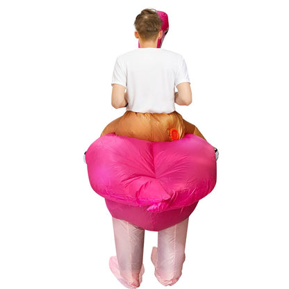 Flamingo Adult Inflatable Suit, Funny Party Costume, Halloween/Christmas/Themed Cosplay, Suitable for Heights of 150-190cm