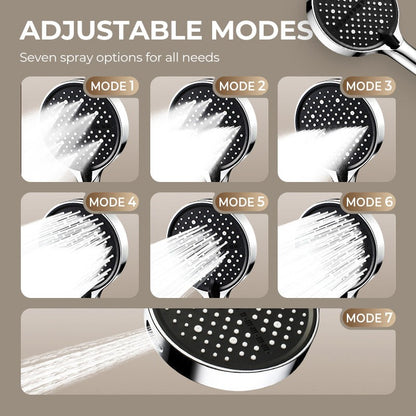 15CM Large Panel Nozzle 7 Modes Shower Head High Pressure Water Massage Shower Head Handheld Showerhead Bathroom Bathing Tools