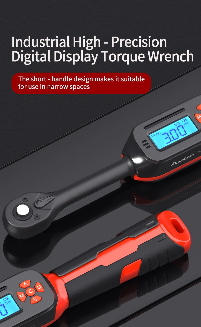 Chave de Torque Digital MOVECRAB 1.5-340 N.m com Valores Predefinidos, Precisão de 2%, Buzzer e Notificação por Flash LED