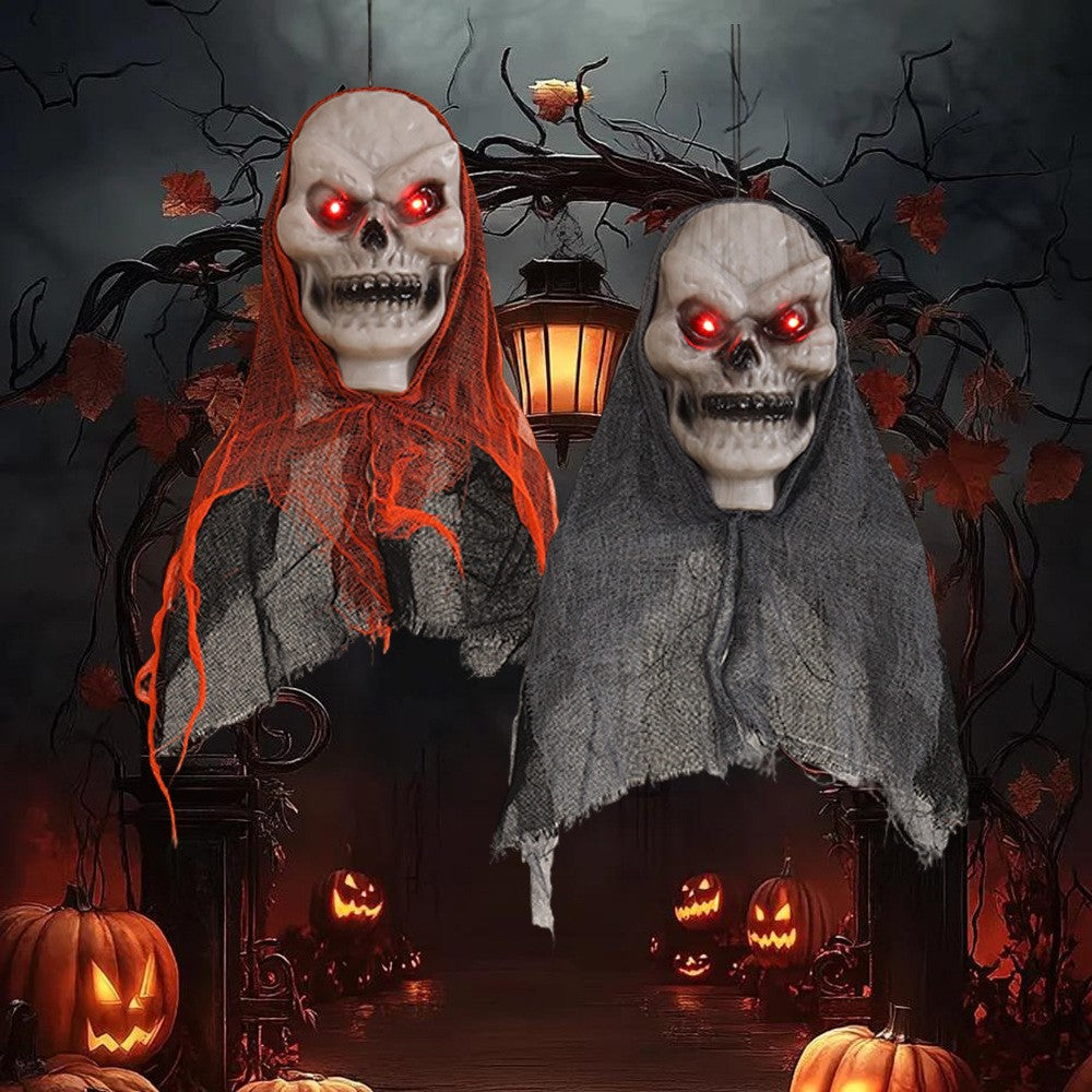 1/2Pcs Halloween Horror Skeleton Ghost Decoration Party Hanging Skull Skeleton Ornament Props Haunted Halloween Outdoor Decor