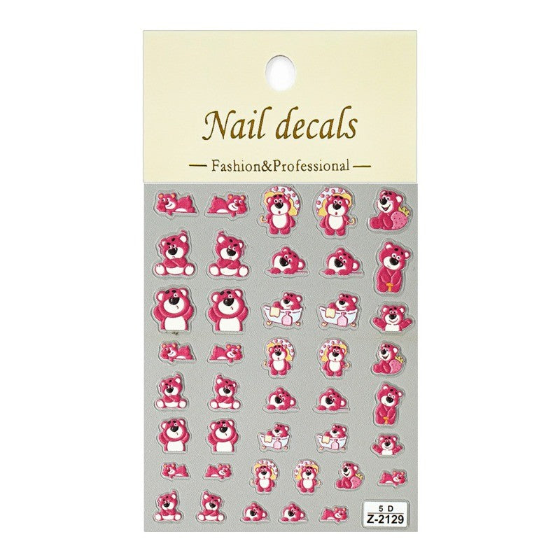 Adesivo de Arte para Unhas Disney Toy Story em Relevo 5D Desenho de Alienígena Lotso Decoração de Unhas Decalques Autoadesivos para Unhas DIY Decalque de Manicure