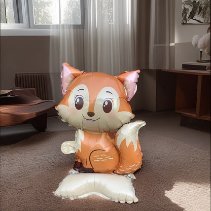 3/2PCS Jungle Animal Foil Balloons with Stand - Koala Elephant Fox for Birthday Wedding Carnival Theme Decorations