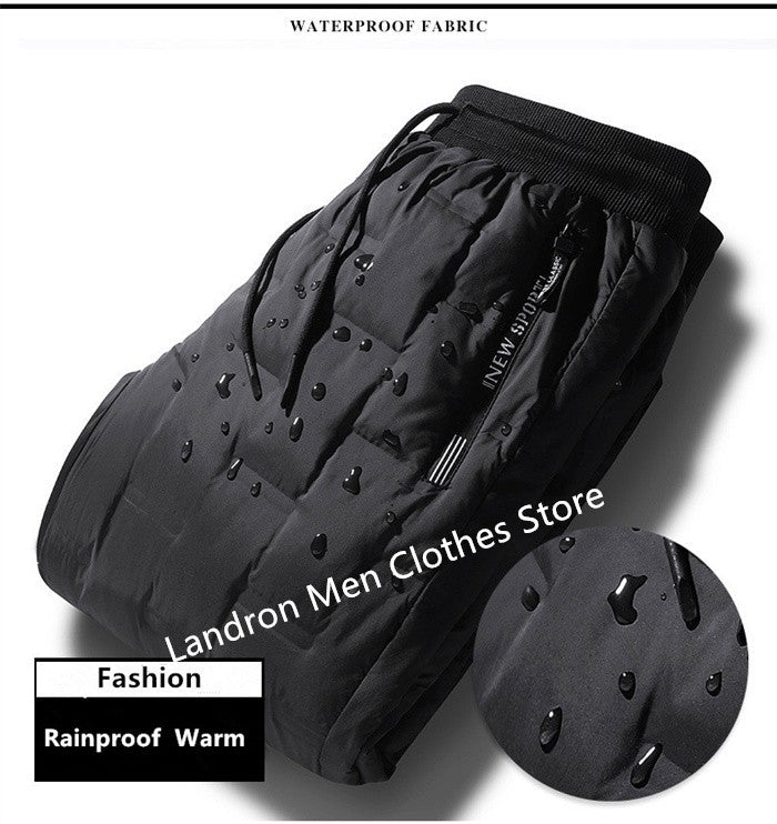 Calças Masculinas de Pena de Pato para Exterior, Acolchoadas, Inverno, 8GG, 7GG, 6GG, Jogger, Quente, Impermeável, Térmica, Tamanhos Grandes, Roupas Resistentes ao Frio