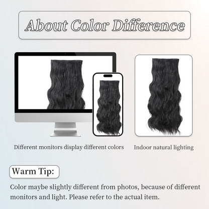 Extensões de Cabelo Sintético com Ondas Corporais 4pçs/conjunto Perucas com Grampos Extensões de Cabelo para Mulheres e Meninas