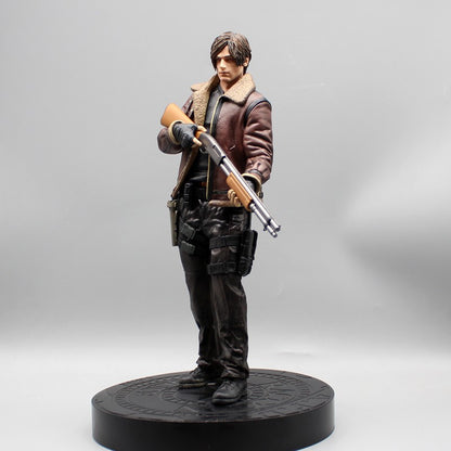 33cm Leon Zombie Hunter Couro Leon Anime Figura Coleção Meninos Modelo de Ação Boneca Decoração de Mesa Gk Grande Estátua Brinquedos Presentes