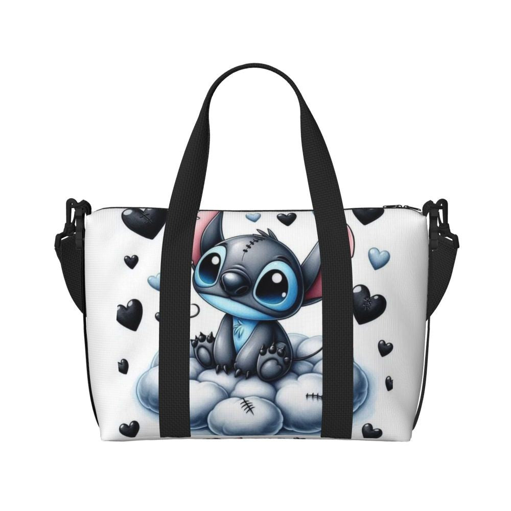 Custom Large SLilo And Stitch Cartoon Tote Bag Women Anime Shopping Shoulder Beach Gym Travel Bag