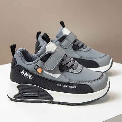 PU Leather Sport Shoes for Children 2025 Trend Fashion Kids Sneakers Soft-soled Outdoor Boys Girls Running Shoes