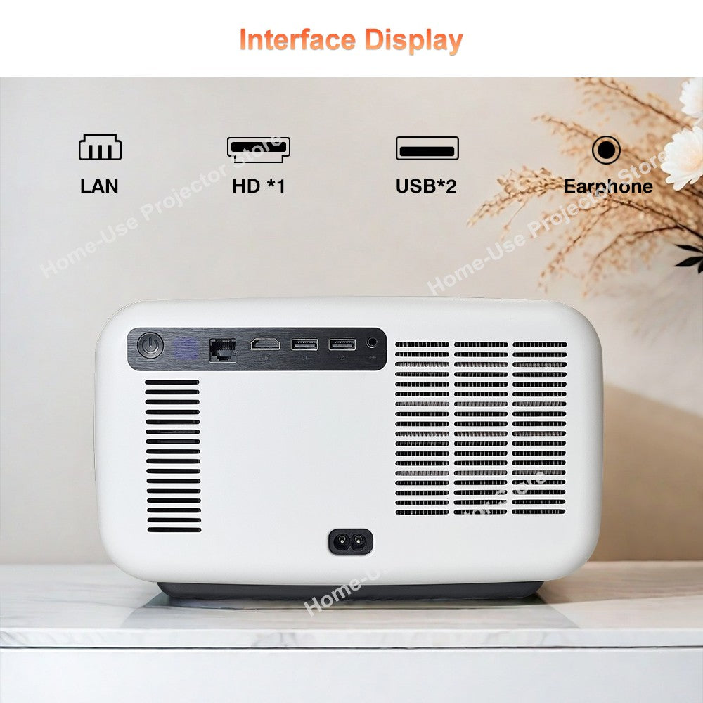 Projetor FlixTone D9W Ultra 3000 ANSI Full HD 1080P para Filmes Android WiFi 6 Home Theater Projetor Beam para Vídeos ao Ar Livre