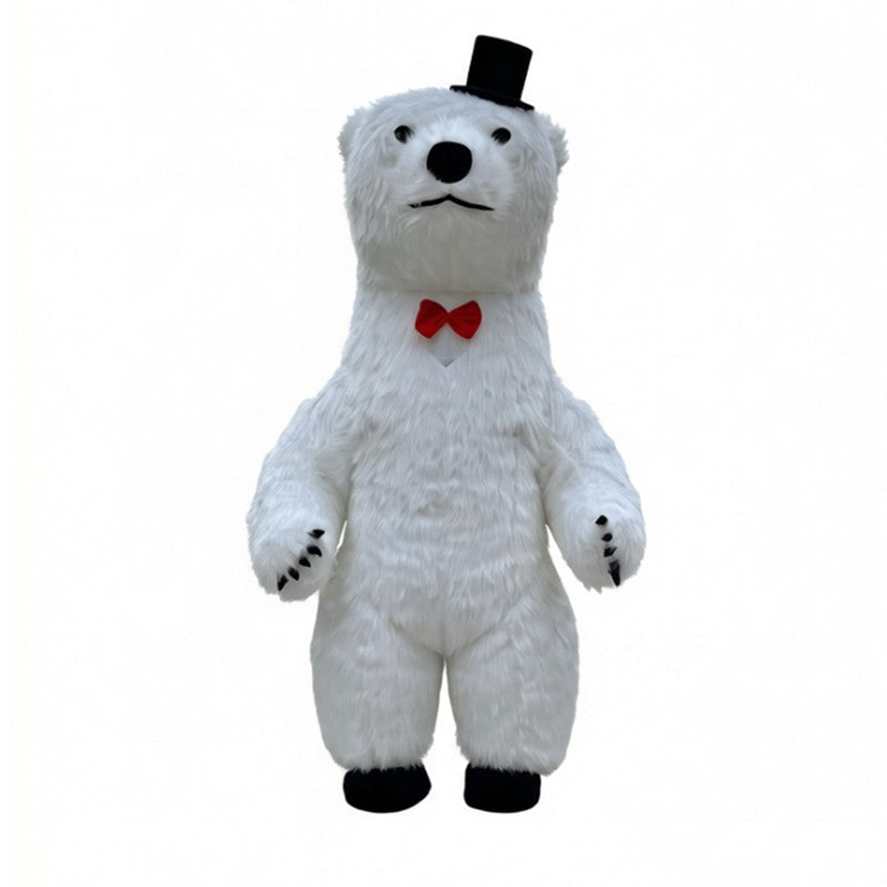 Giant inflatable cartoon doll costume, polar bear inflatable costume, funny street mascot, Halloween party, commercial role-play