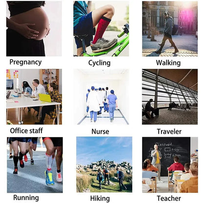 3/6/7 Double Compression Socks Varicose Socks Men Women With Diabetes Pregnancy Elastic Socks Gym Outdoor Sports Rugby Running