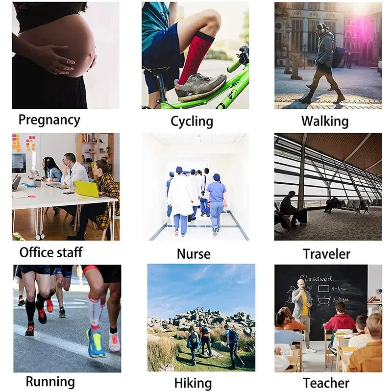 3/6/7 Double Compression Socks Varicose Socks Men Women With Diabetes Pregnancy Elastic Socks Gym Outdoor Sports Rugby Running