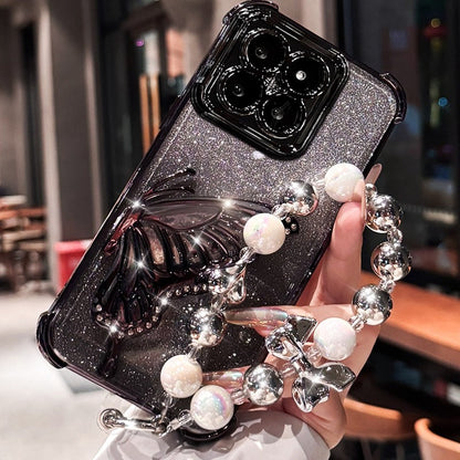 Capa Protetora à Prova de Choque com Glitter e Borboleta para Xiaomi 17 pro max Xiaomi17 13T 14T 15T Pro 15 Ultra