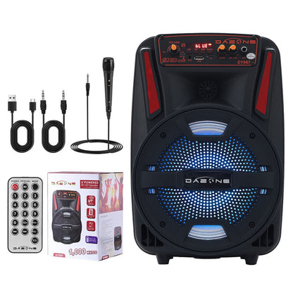 1000W Portable Bluetooth Speaker 8" Subwoofer Heavy Bass Sound System Party With Remote and Mic Led Light DJ karaoke Speaker