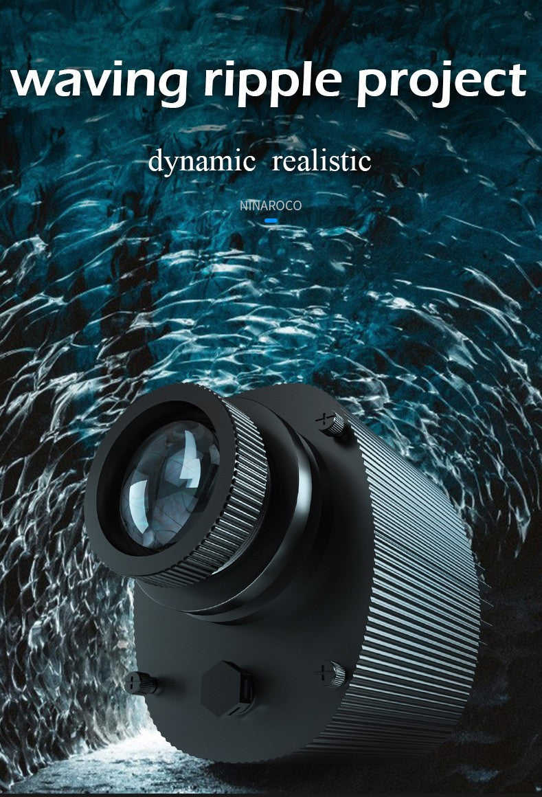 LED Ocean Water Waving Lamp Dynamic Ripple Light Realistic Projection Lamp for Home Decorative Outdoor Atmosphere Lighting
