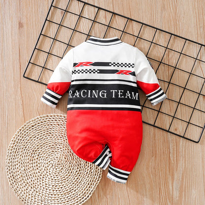 Newborn Clothes Outdoor Racing Clothes Comfortable And Soft For Boys And Girls Spring And Autumn Long Sleeved Baby Jumpsuit