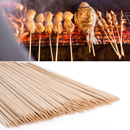 30/50PCS Disposable Wooden Grill Grilling Bbq Tools Outdoor Cooking BBQ Sticks Bamboo Skewers Barbecue Tools Fruit Sticks