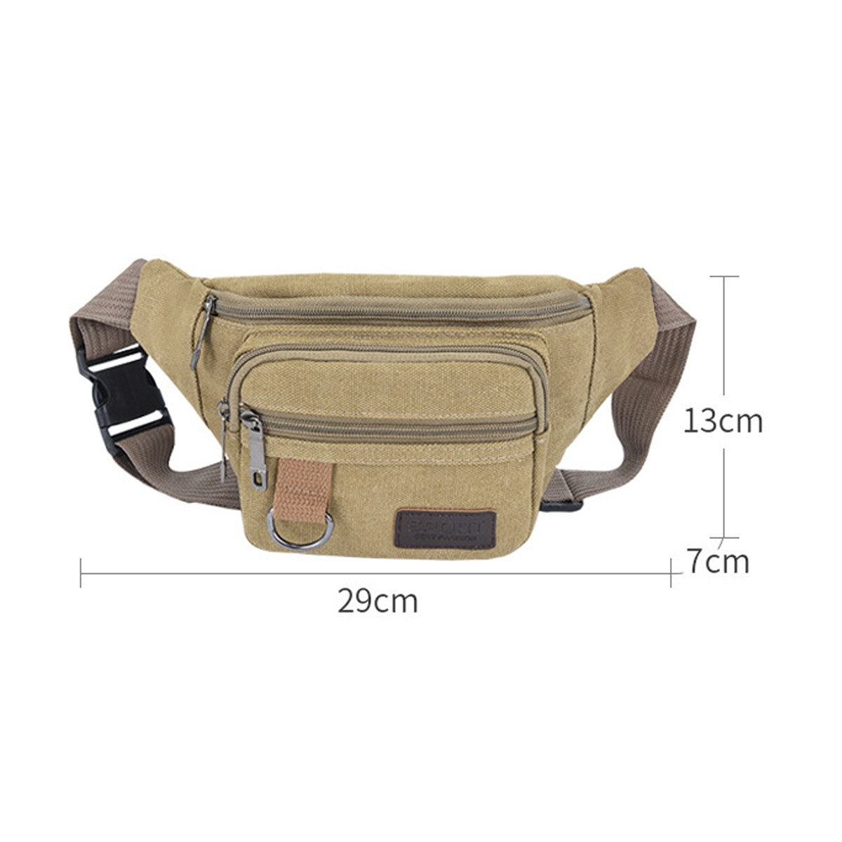 Thick canvas waist bag, outdoor leisure sports crossbody chest bag, men's portable change phone bag, multifunctional-A-DH