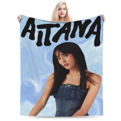 Aitanaed Singer Alpha Album Cobertores Ultra-Macios de Lã Coral de Pelúcia, Presente Relaxante, Mantas, Colchas