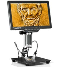 TOMLOV DM202M HDMI Digital Microscope with Multimeter 10.1" Soldering USB Microscopio for Electronic PCB Inspection Repairing