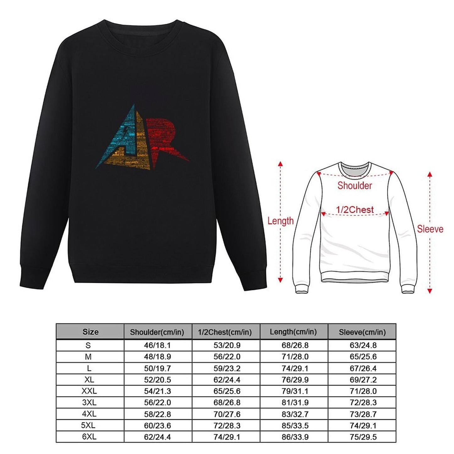 AJR typography - Solid Default Colours Pullover mens clothing men's winter sweater japanese style men's sweatshirt