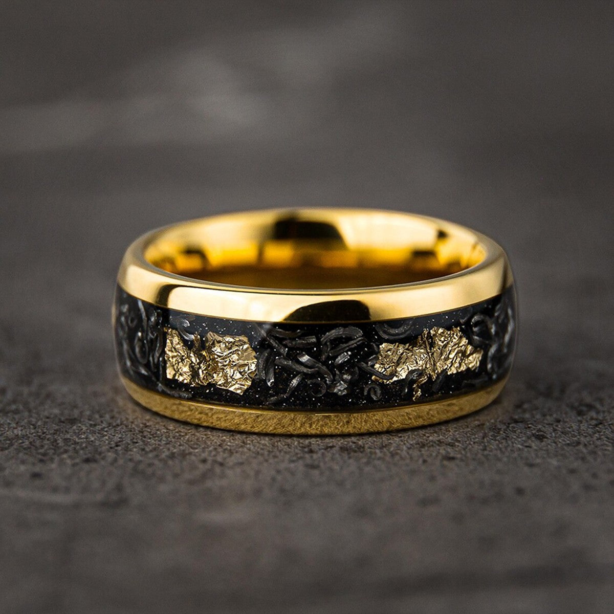 Anel de tungstênio meteorito 8MM anéis masculinos de noivado joias da moda alianças de casamento masculinas anéis de noivado presentes