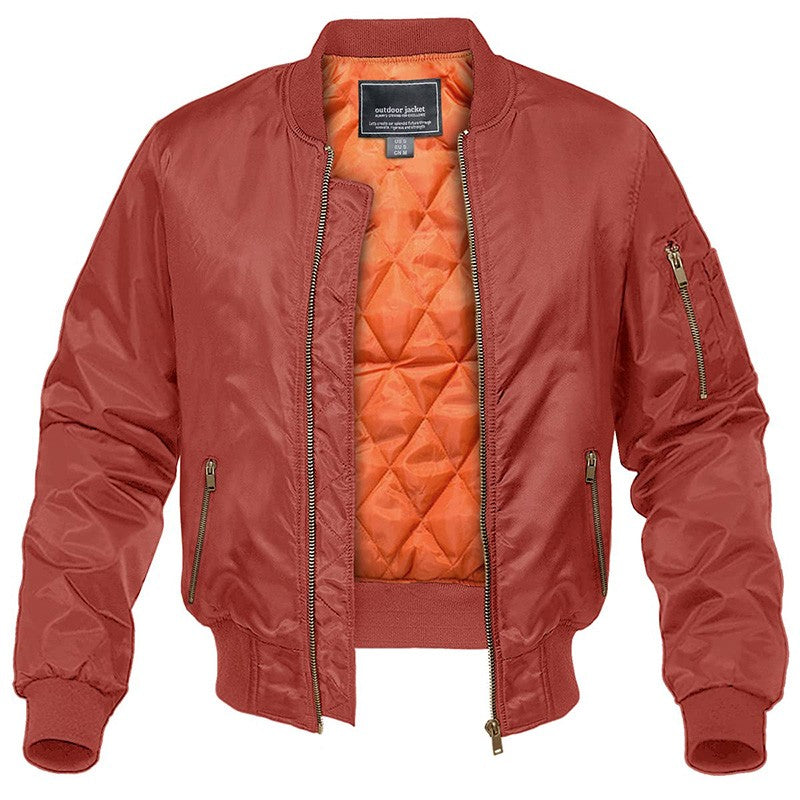 MAGCOMSEN Men's Aviator Jackets Thick Warm Orange Lining Bomber Jackets Fall Winter Casual Windproof Coats