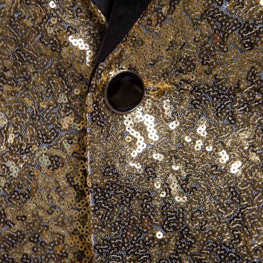 Men's Suit Round Sequin Pocket Single Row Button Wedding Groom Stage Show Hosting Dinner Menswear Bar Dance Casual Men Blazer
