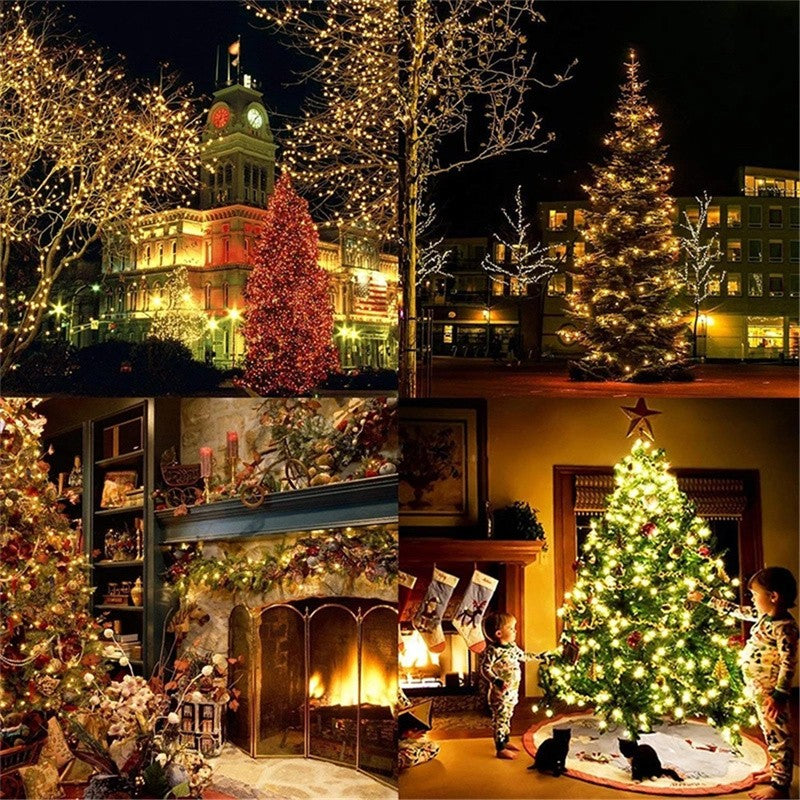 Outdoor LED String Lights Garland 110/220V 10-100M Waterproof Fairy Light Christmas Wedding Party Holiday Gardening Decoration