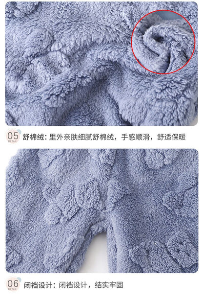 Winter Kids Thick Warm Sets Autumn Boys Girls Flannel Pajamas Suits Baby Long Sleeve Sleepwear Outfits Casual Children Clothes