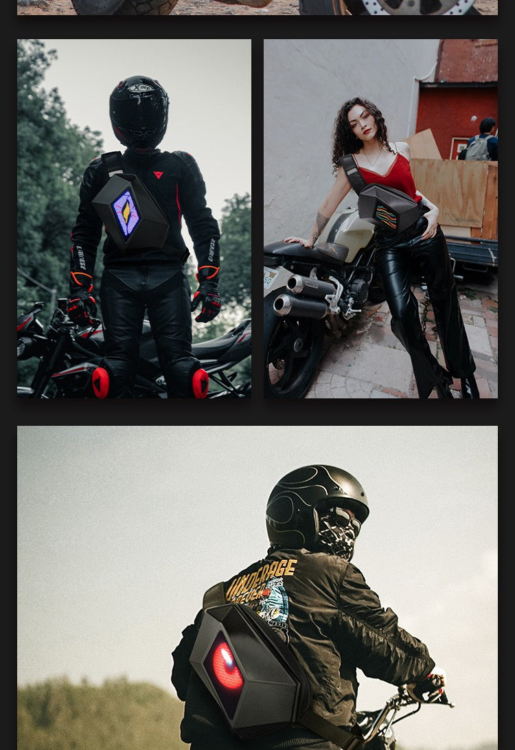 LOY Evil Eye Named Black Crossbody Bag with LED Screen Fashionable Tech-Integrated Stylish Shoulder Bag