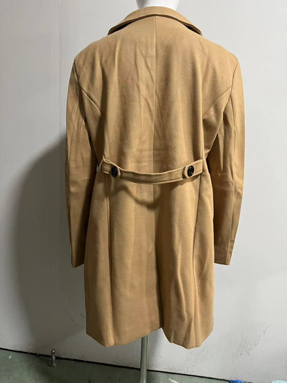 Men's autumn and winter new collection men's coat casual fashion double breasted mid length men's top coat