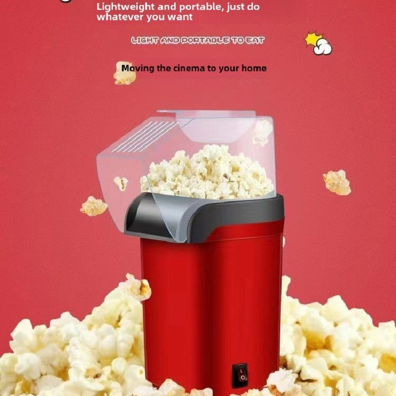 Electric Portable Popcorn Maker Fully Automatic Home Popcorn Popper Hot Air Popcorn Machine Healthy No Oil Mini Popcorn Maker