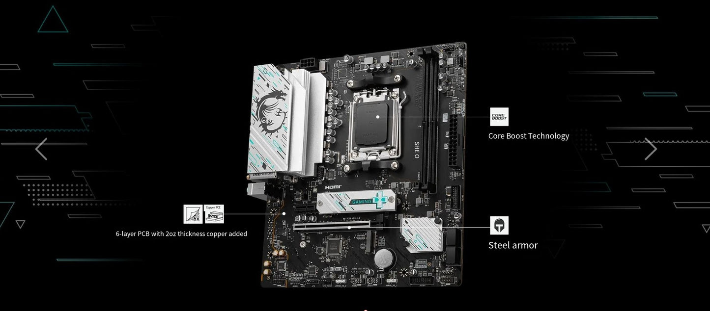 MSI B650M GAMING WIFI AMD B650 Supports DDR5 7800+MHz (OC) 192GB AMD Ryzen ™ 7000 8000 Series motherboard Socket AM5